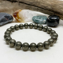 Load image into Gallery viewer, Pyrite Gemstone Bracelet: Staying Sharp!